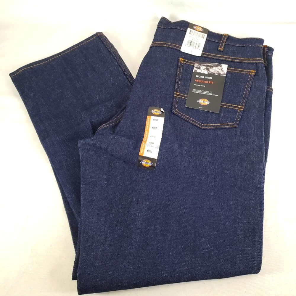 NWT🔥 Dickies Men's Regular-Fit 5-Pocket Jean, 42 x 32, Indigo Blue, Fast Ship.
